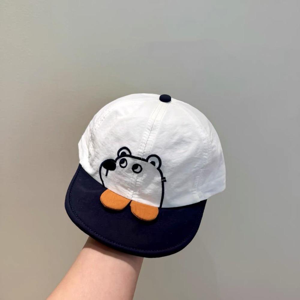 Casual Infant Sun Visor Hat Quick Dry Kids Peaked Caps Spring Cartoon Bear Baby Hat  Boys/girls