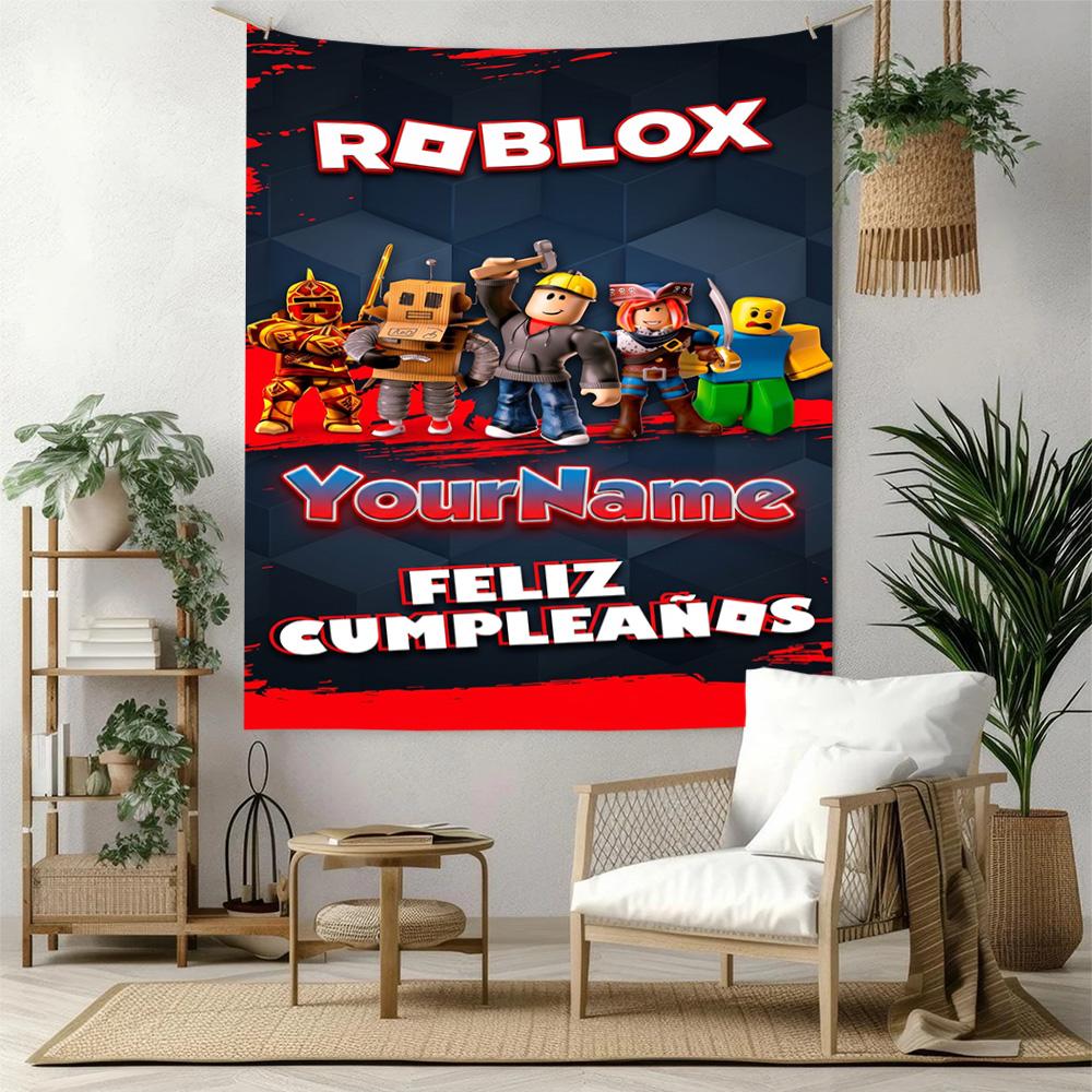 Roblox Custom Your Name Wall Decor Tapestry Art For Pet Memorial Birthdaywedding Party Backdrop Family Gift