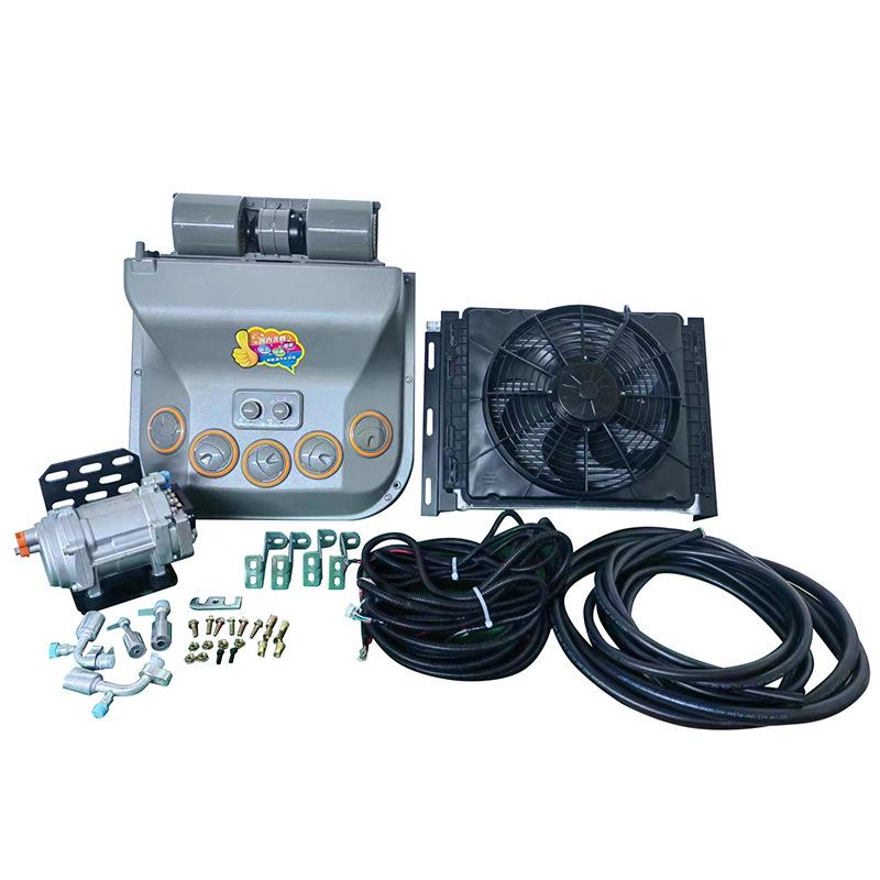 12V/24V Car Electric AC for Light & Heavy Trucks, Construction Vehicles, Harvesters with Ceiling-Mounted Air Outlet
