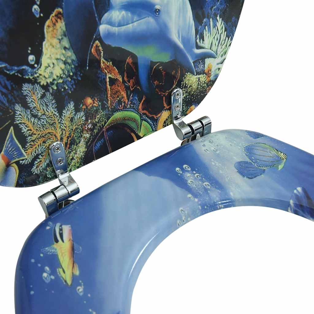 Toilet Seat with MDF Lid Dolphin Design