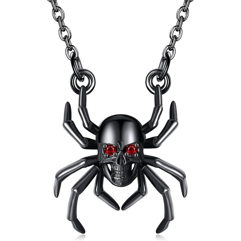Halloween Spider Pendant Necklace Gothic Fashion Jewelry Gift for Women