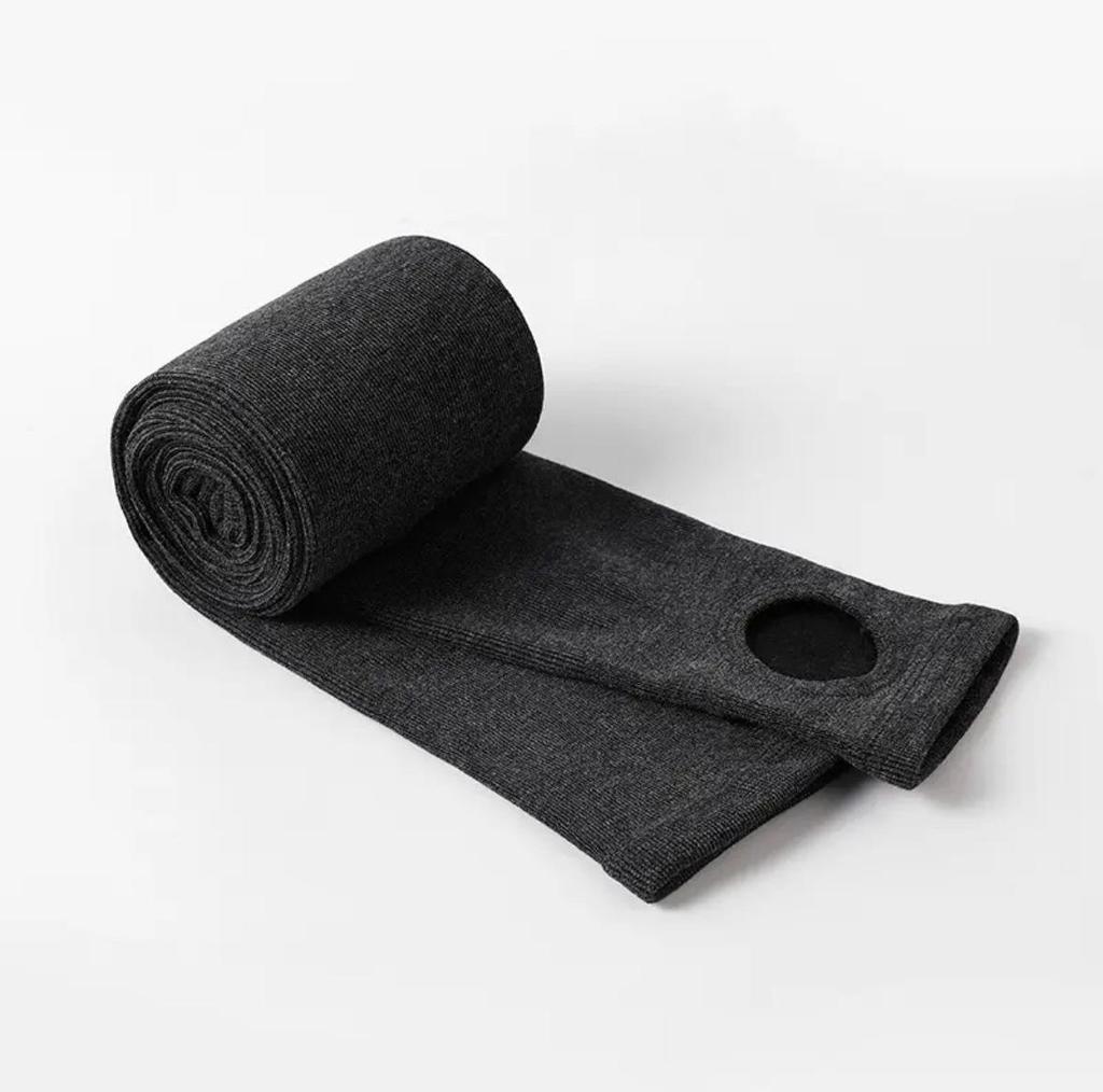 Gray Cotton Leggings - Thick, Warm, Slim-Fit Pantyhose for Autumn and Winter