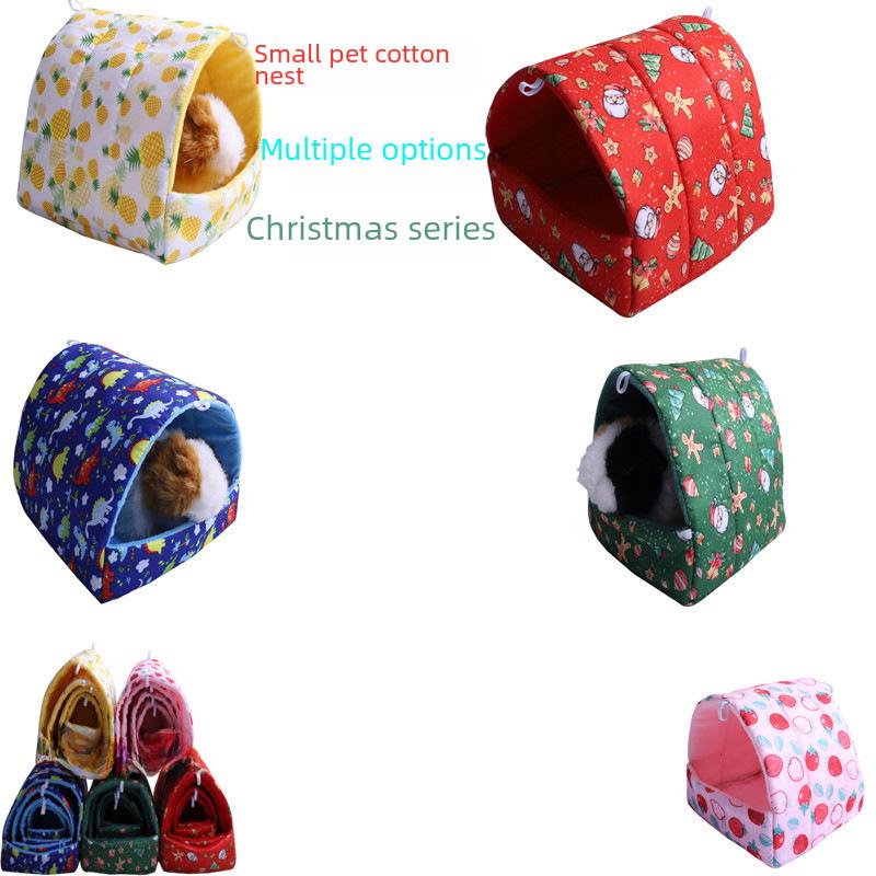 Попугай Теплый Гамак: Хлопковое гнездо из тигровой шкуры для мелких домашних животных, таких как хомяки, ежи, белки и морские свинки