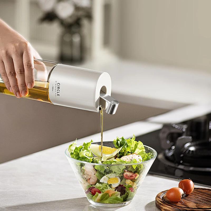 500ml Glass Oil Bottle Automatic Opening Olive Oil Condiment Container Gravity Soy Sauce Vinegar Dispenser Kitchen Tools