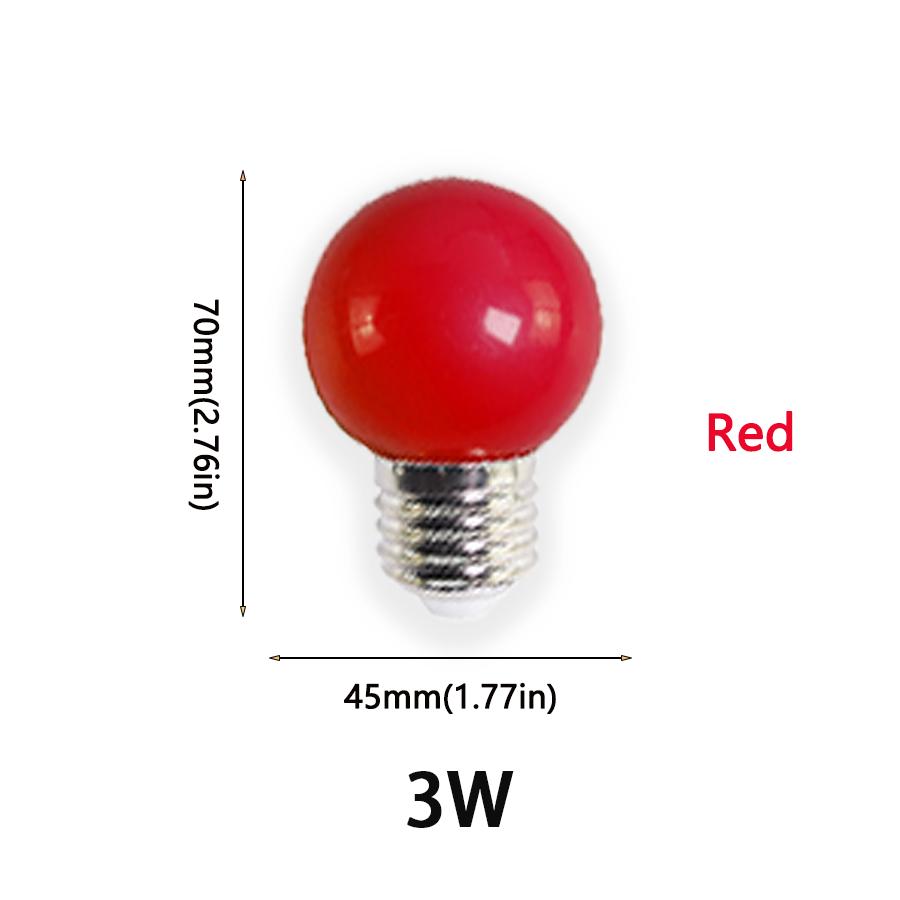 10 шт. цветной светодиодный светильник G45 E27 3 Вт 220 В красный синий зеленый розовый желтый оранжевый фиолетовый теплый RGB Blub энергосберегающий светильник-шар