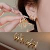 17KM 2PCS Women's Autumn and Winter Light Luxury High-end Unique Earrings, Simple and Fashionable Versatile Earrings Jewelry Accessories for Women