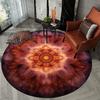 Роскошные красные коврики с цветочным узором круглой формы для пола, кухонный коврик-дорожка для прихожей, мягкий ковер для спальни, гостиной, нескользящий коврик для зонирования