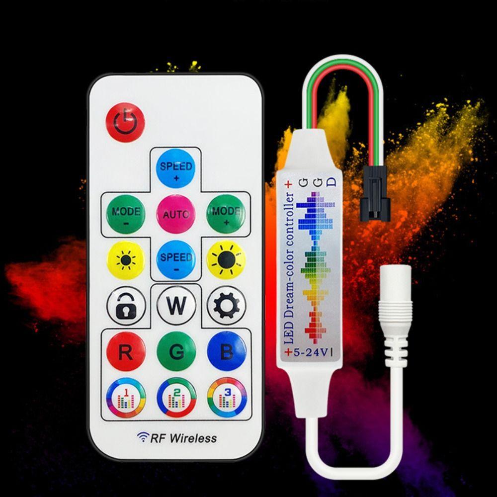 3-контактный музыкальный светодиодный контроллер 17-кнопочный мини РЧ пульт для WS2812B WS2811 5050