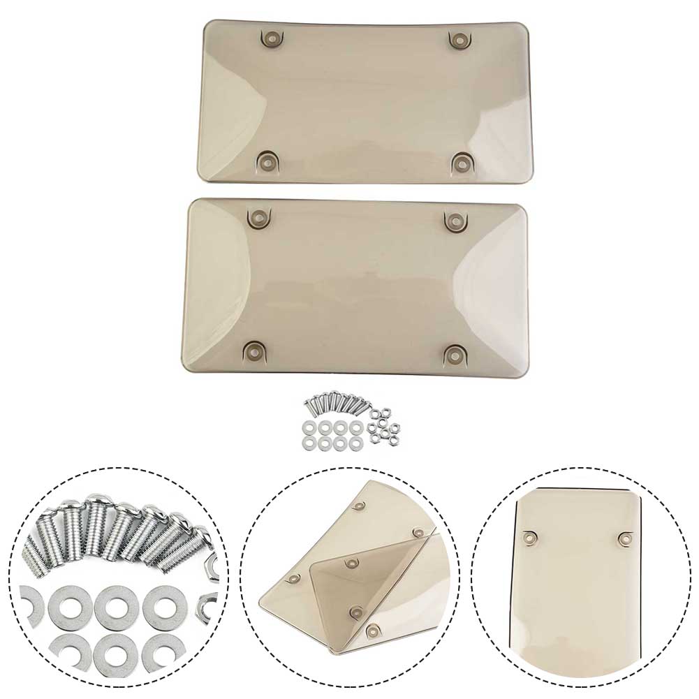 2 шт. Тонированные защитные крышки для номерных знаков автомобилей, прозрачные пластиковые защитные рамки для номерных знаков автомобилей, аксессуары для экстерьера