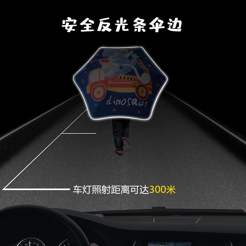 Child Safety Rounded-corner Umbrellas for Primary School Students Anti-poke Umbrellas Roller Vinyl Sunshade Long-handled Umbrellas