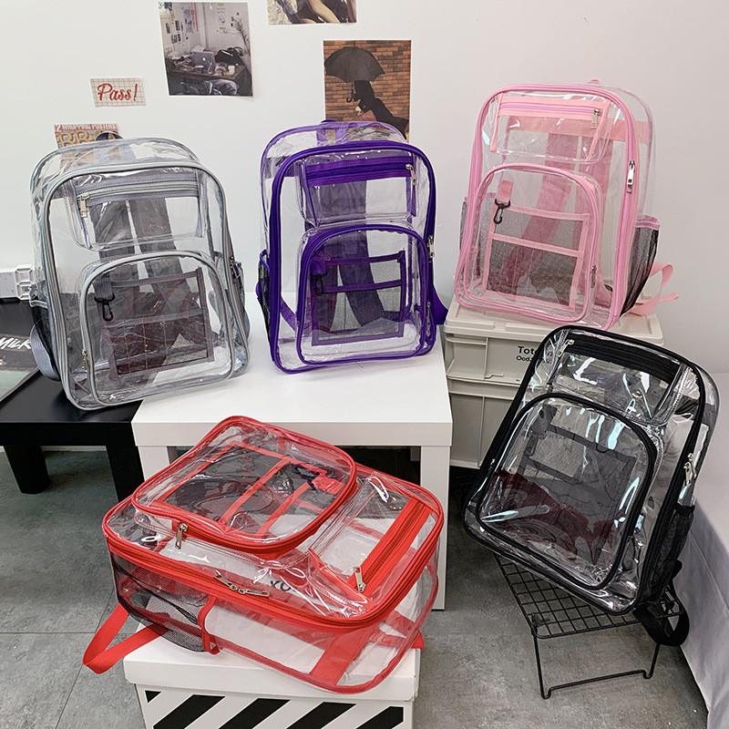Pvc Transparent Backpack With Waterproof Design For Daily Use And Laptop