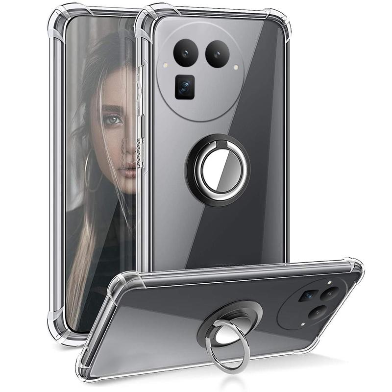 Чехол для Realme GT8 с держателем-кольцом, Ультратонкий, Прозрачный, Для автомобильной навигации, Мягкий силикон, Прозрачный чехол для корпуса телефона Realme GT8 Pro