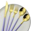 5 шт., фиолетовый набор столовой посуды, набор столовых приборов из нержавеющей стали 18/10, нож, десертная вилка, ложка, набор столового серебра, набор посуды для кухонной вечеринки