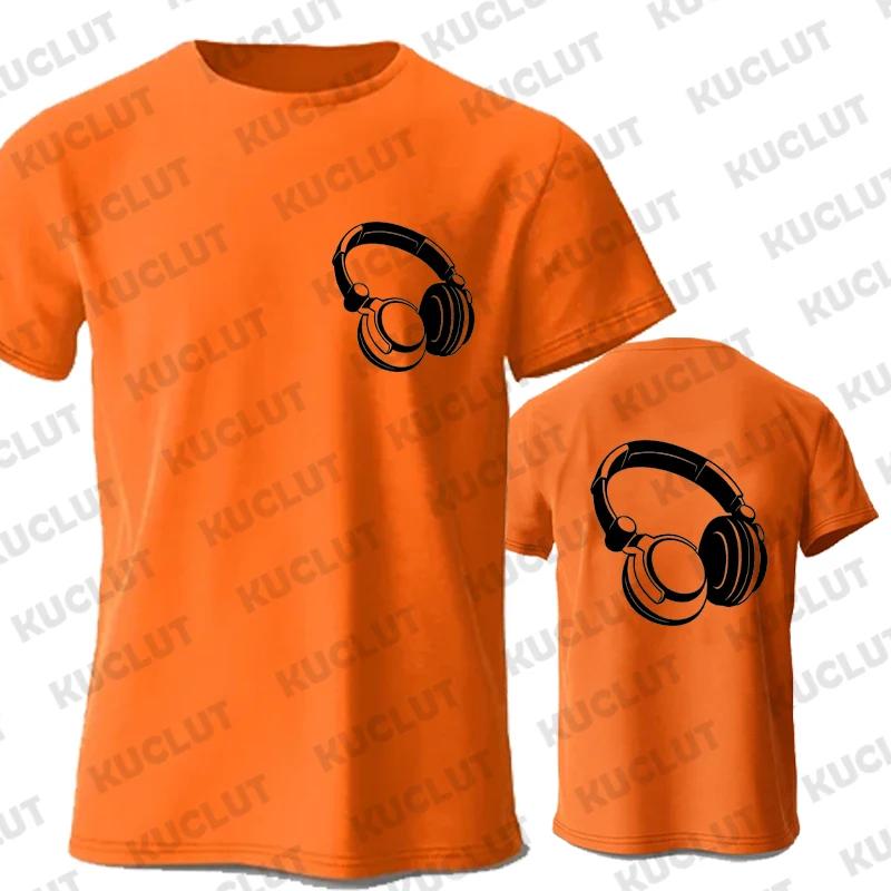2024 New Headphones Print Casual Short-Sleeved Men's T-Shirt Music DJ Graphic Tee Gift Tshirt Funny Tee Shirt Vintage Streetwear
