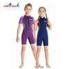 New Children's Warm Swimsuit Women's 2.5MM Short Sleeved One-piece Diving Suit Thickened Swimming And Surfing Cold Proof Diving Suit