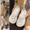 Женская обувь на толстой подошве Pearl 2024 года, новая весна-осень, неглубокий носок, подходящая к толстому каблуку, модная универсальная повседневная женская обувь