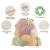 3pcs Eco-Friendly,100% Organic Cotton Mesh Bags , Bio-degradable Kitchen Vegetable Fruit Bag,storage Bag Reusable Produce