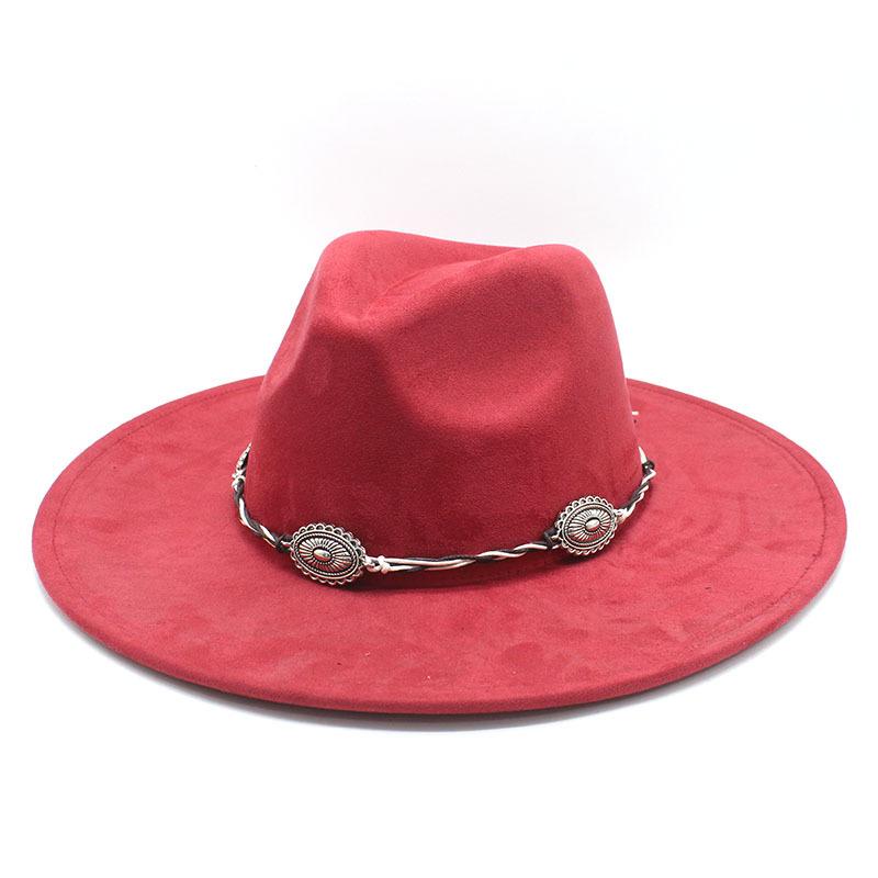 Suede Cowboy Hat Tibetan Accessories Men'S Jazz Top Hat Felt Hat