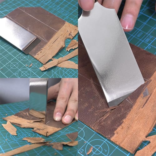 Leather Knife, Leathercraft, Cutting, Cutting Knife, Rounded Blade, Straight Blade, Flat Blade, Beveled Blade, Cutter, Skiving Tool (Straight Blade)