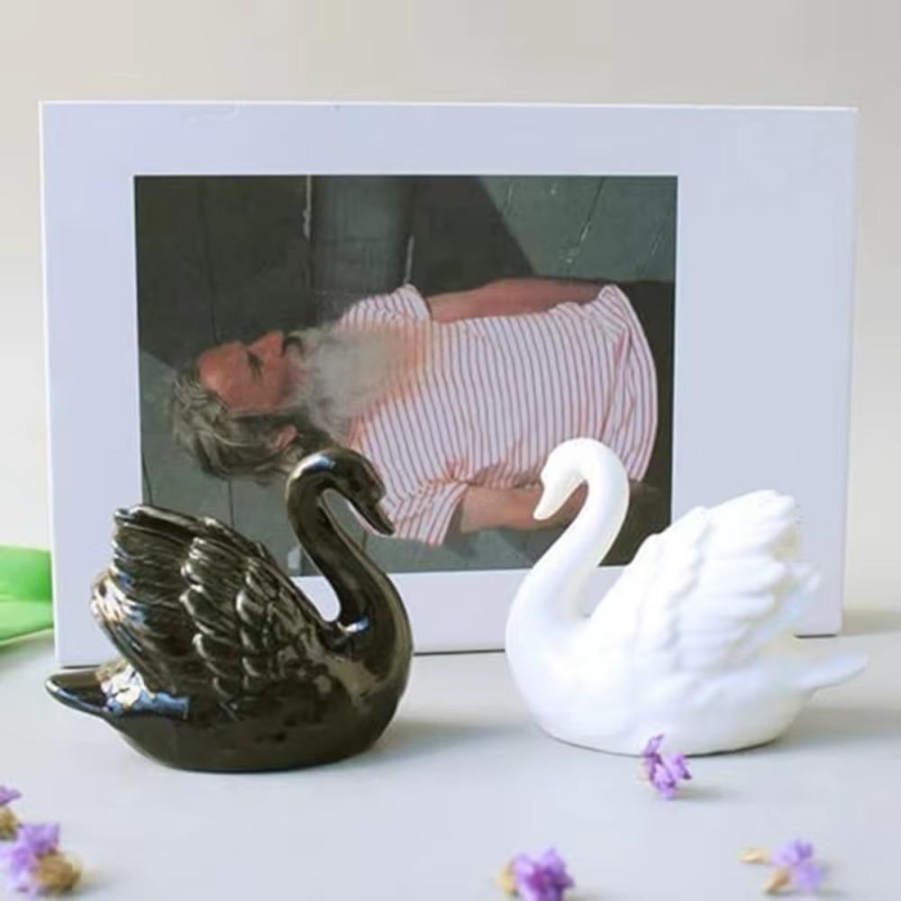 Unique White Swan Statue Easy To Use Swan Couple Figurine Modern Black Swan Ornaments Home Decor