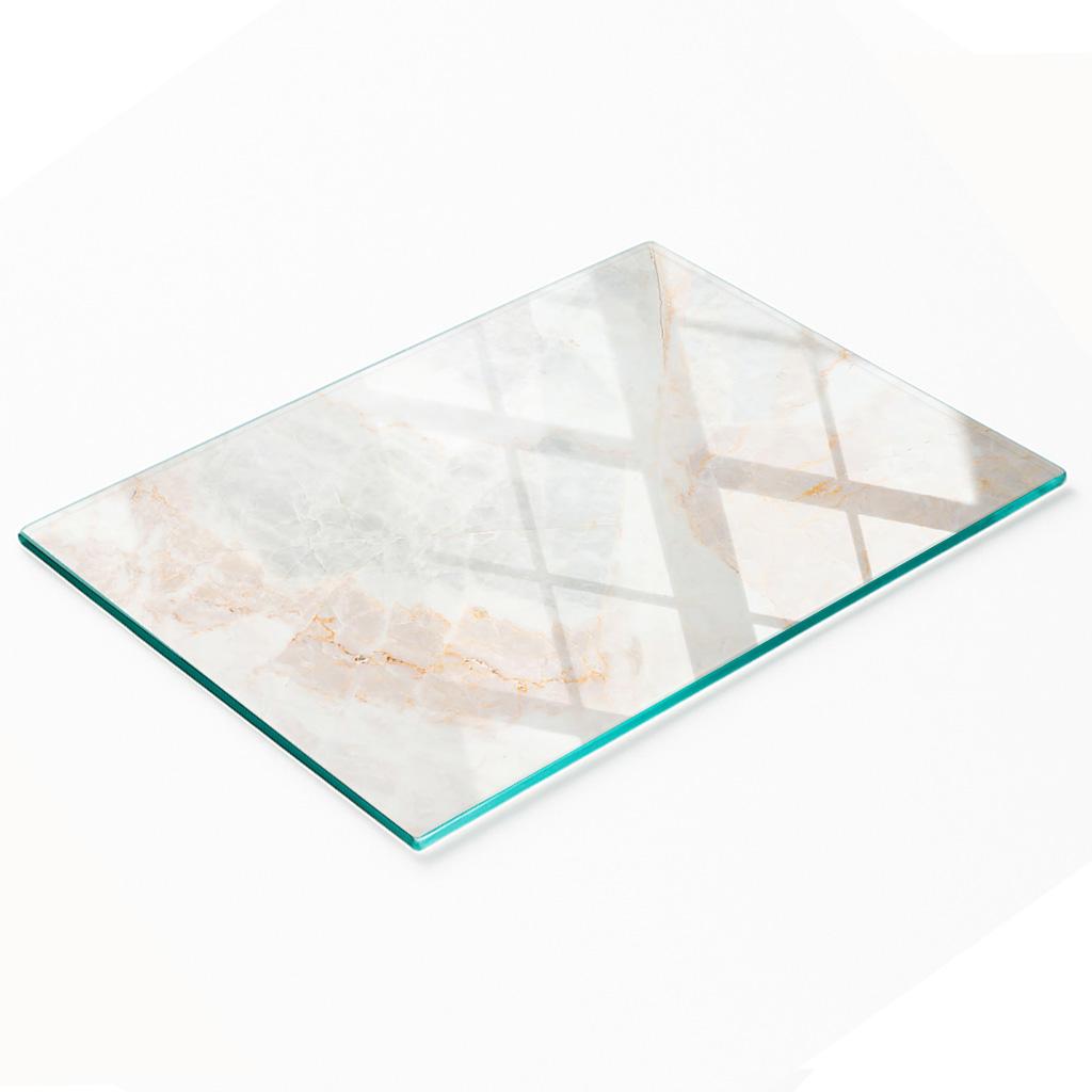 Tempered Glass Kitchen Serving Board with Graphics Marble 80x52 cm