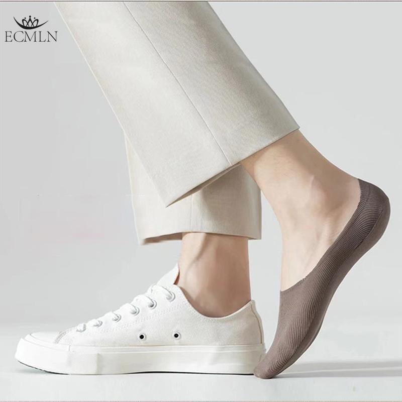 Men's Invisible Boat Socks Summer Thin Shallow Mouth Short Socks Solid Color Towel Bottom Sweat-absorbent Hollow No-fall Ice Stockings