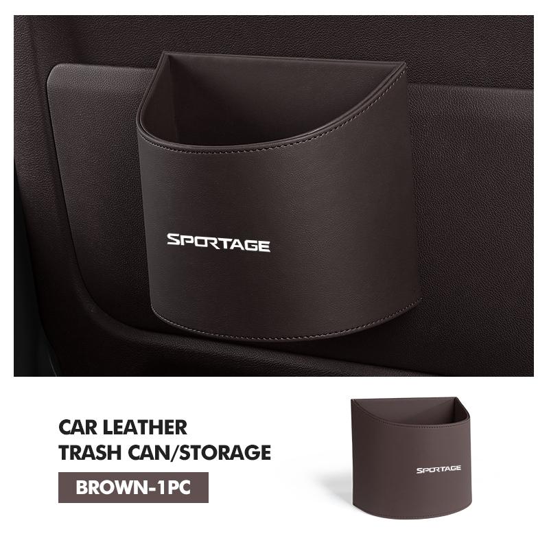 For KIA Leather Car Door Trash Bins Organizer Rubbish Storage Barrel Stonic Picanto Sorento Stinger Soul Spectra Carens