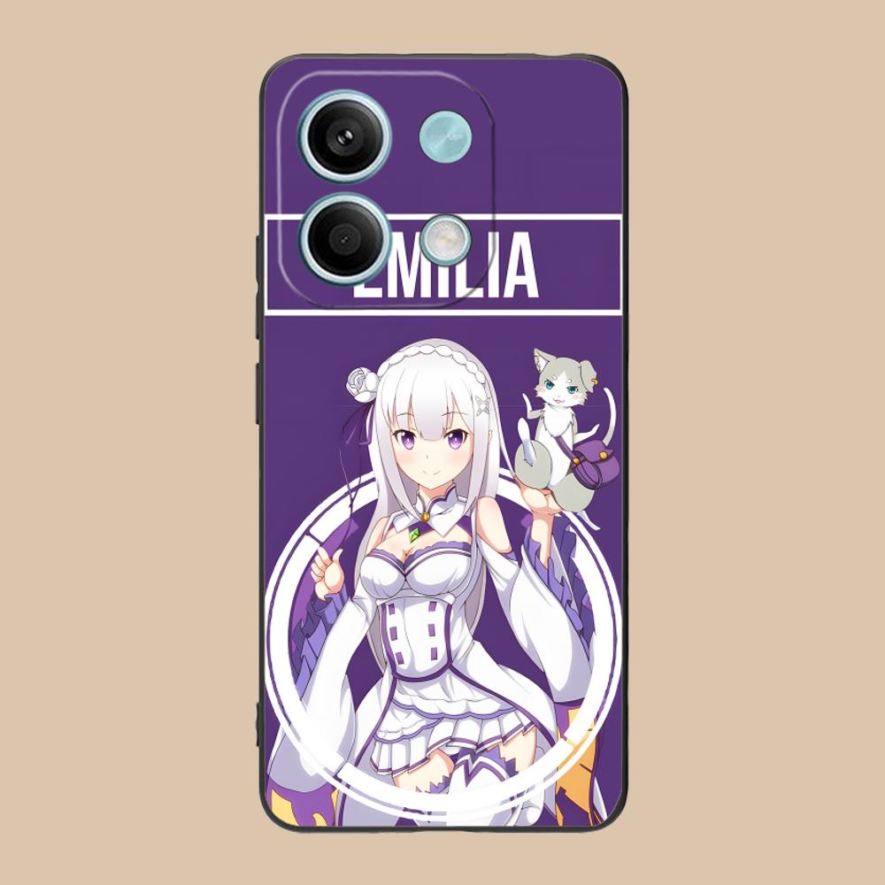 ReZero Emilia Waifu Mobile Phone Case for Xiaomi 15 14 13 12 Mi 11 T Ultra Lite Pro S X 5G Colorful Printing Cover Cover Pretty