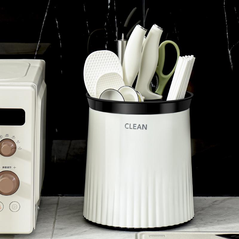 Многофункциональная подставка для ножей, сушка для палочек для еды, цилиндр для хранения ложек и столовой посуды, кухонная вращающаяся подставка для ножей