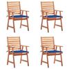 Day and Night - Day and Night Garden Dining Chairs and Cushions 4 Units Solid Acacia Wood