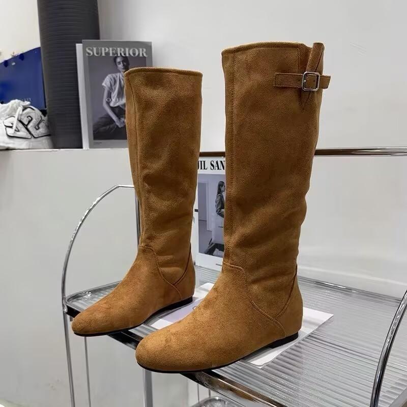 Мода Новый Стиль Роскошные Западные Женские Сапоги до Колена Плиссированная Обувь Модные Остроносые Сексуальные Женские Длинные Сапоги Застежки-молнии Обувь на Танкетке