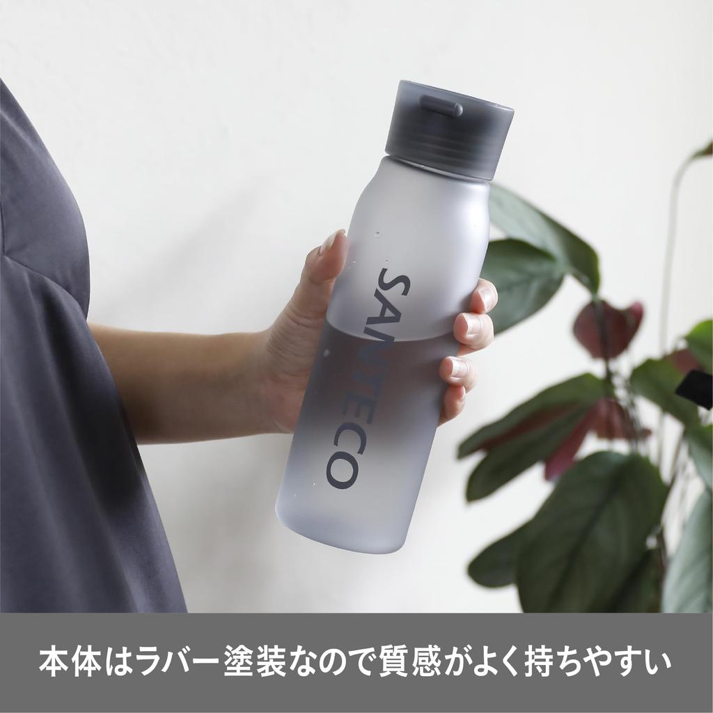 CB Japan Бутылка для воды с ремешком, резиновая краска, 550 мл, для питья непосредственно, только для холодной воды, обычная бутылка 550 SANTECO [Белый туман]