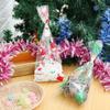 Merry Christmas Santa Claus Snowman Xmas Candy Bags Plastic Baking Packaging Snack Cookies Storage