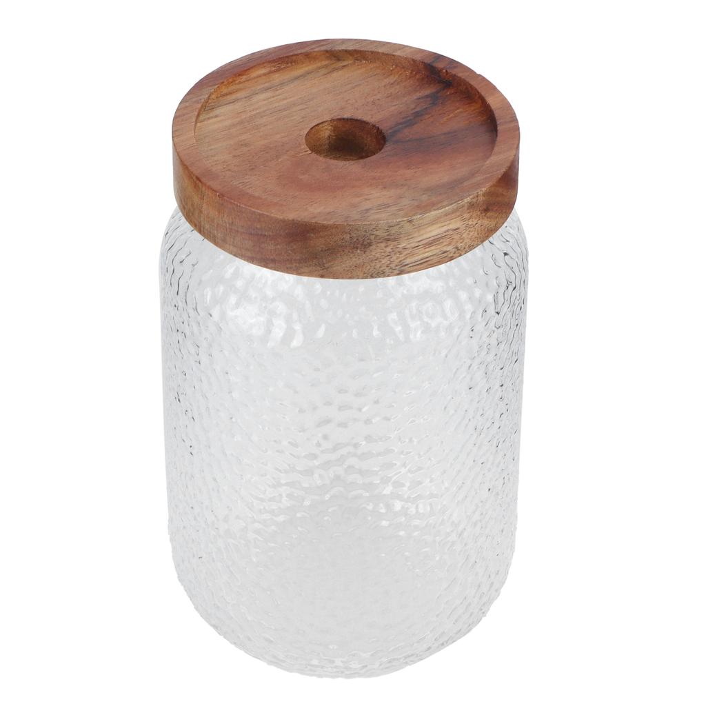 Набор стеклянных банок, широкая емкость для хранения с герметичной деревянной крышкой для кофейных зерен, закусок, орехов, 700 мл