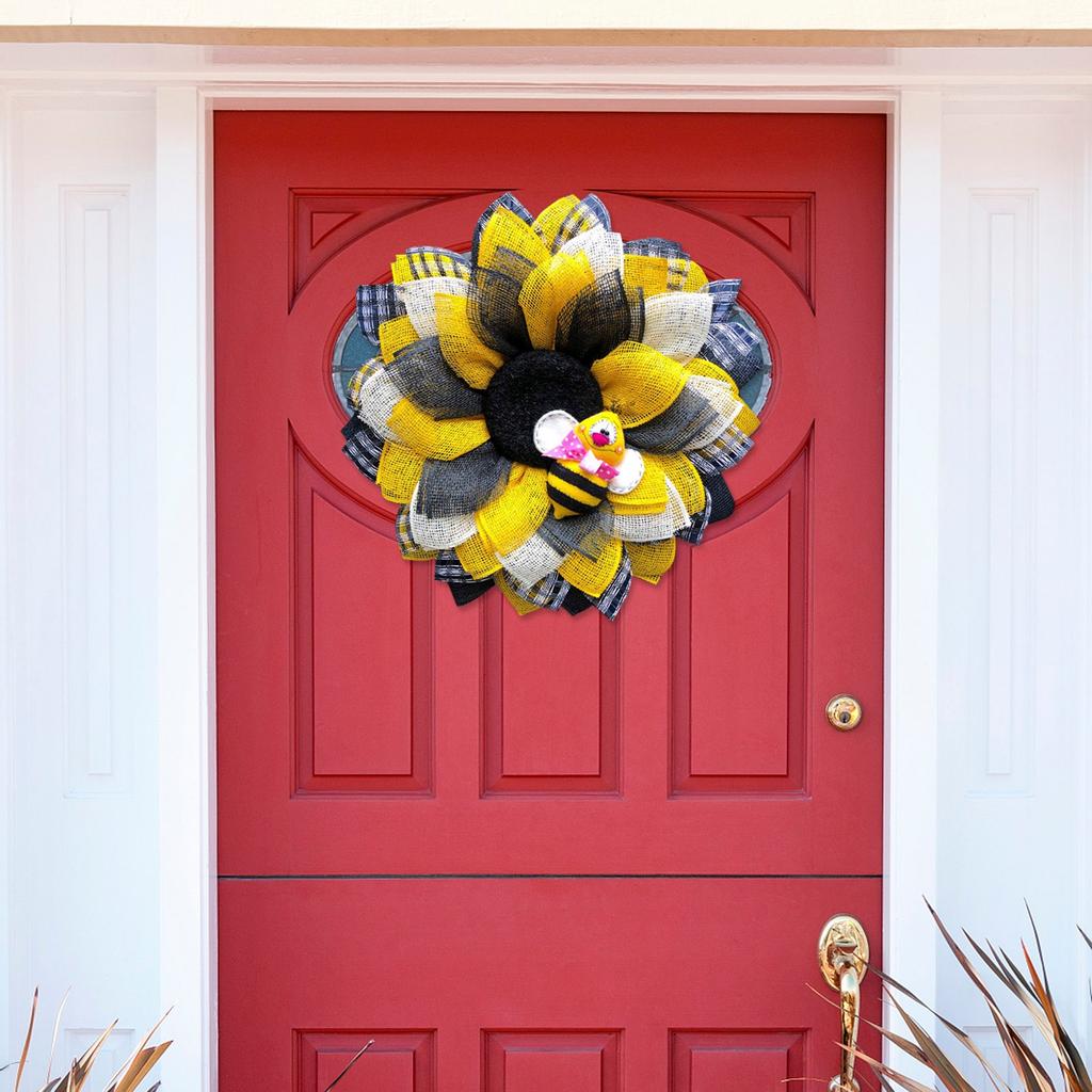 Simulation Leaf Bee SunflowerWreath Artificial Garland Hanging Pendants Wedding