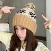 Новое поступление Винтажная жаккардовая осенне-зимняя шапка-бини Женская шапка, Этнический стиль Теплая вязаная шапка от холода