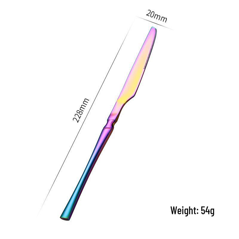 Золотой набор столовых приборов из 24 предметов из нержавеющей стали: Элегантный нож для стейка, вилка и ложка для западной кухни.