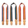 Adjustable Guitar Strap Cotton Wovens Shoulder Strap Leathers End Guitar Strap for Bass, Electric & Acoustics Guitar