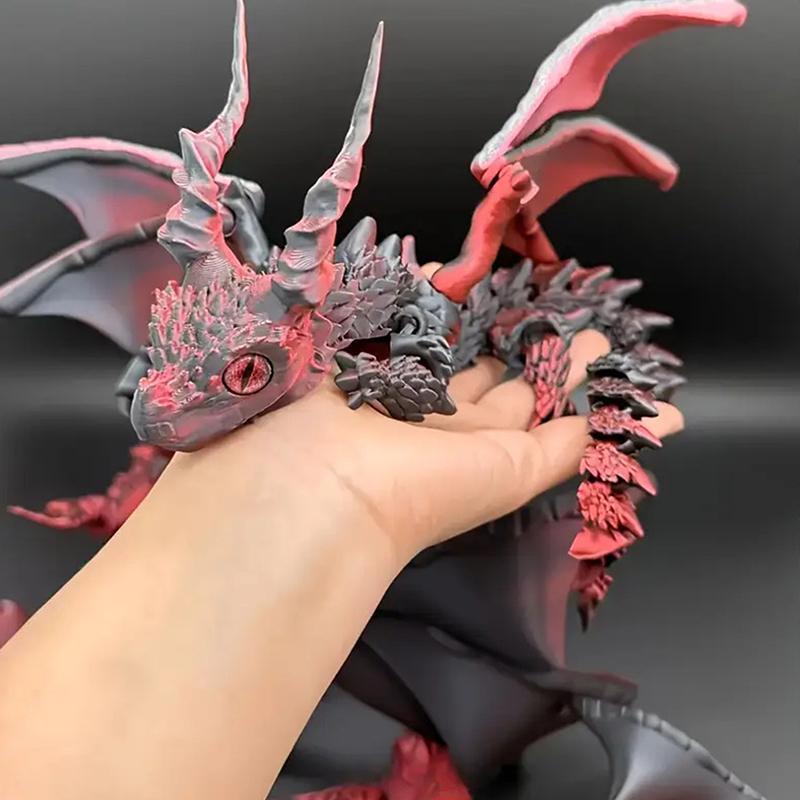 3D Printed Dragon With Wings Winged Carriage Dragon Figurine Art Deco Dragon Sculpture Tabletop Animal Theme Decor Gifts