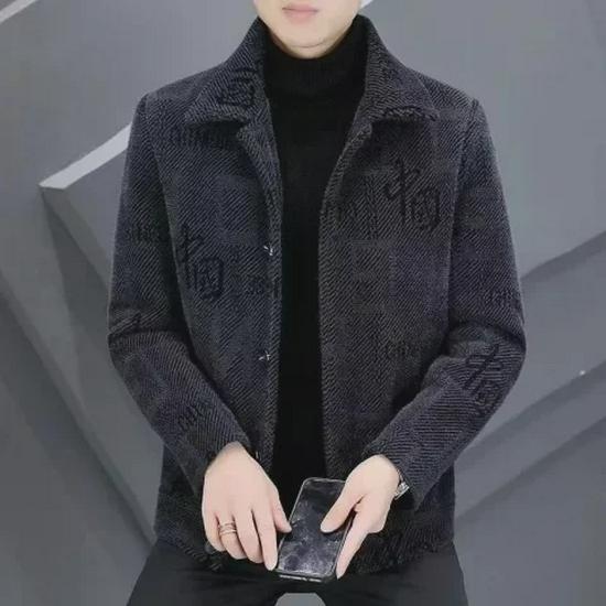 Мужская короткая шерстяная зимняя куртка - новое утолщенное бархатное пальто для тепла осенью/зимой