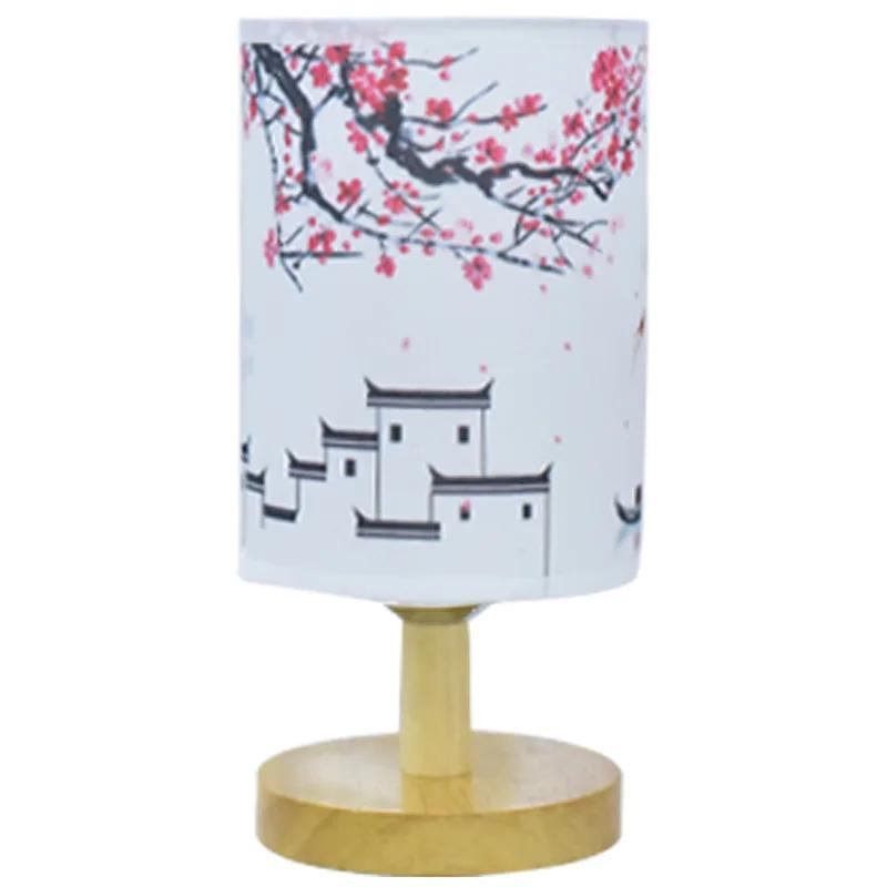 Современная простая тканевая художественная теплая настольная лампа для спальни, прикроватная тумбочка в китайском стиле, украшение для дома, светодиодный небольшой ночник, украшение для спальни