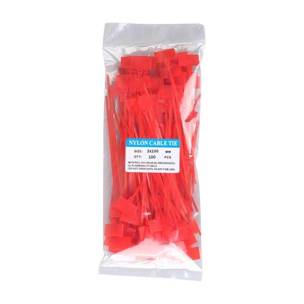 100pcs Easy Mark Cable Ties Colorful Style Nylon Ties Zip Tie Plastic Label Regular Tagging
