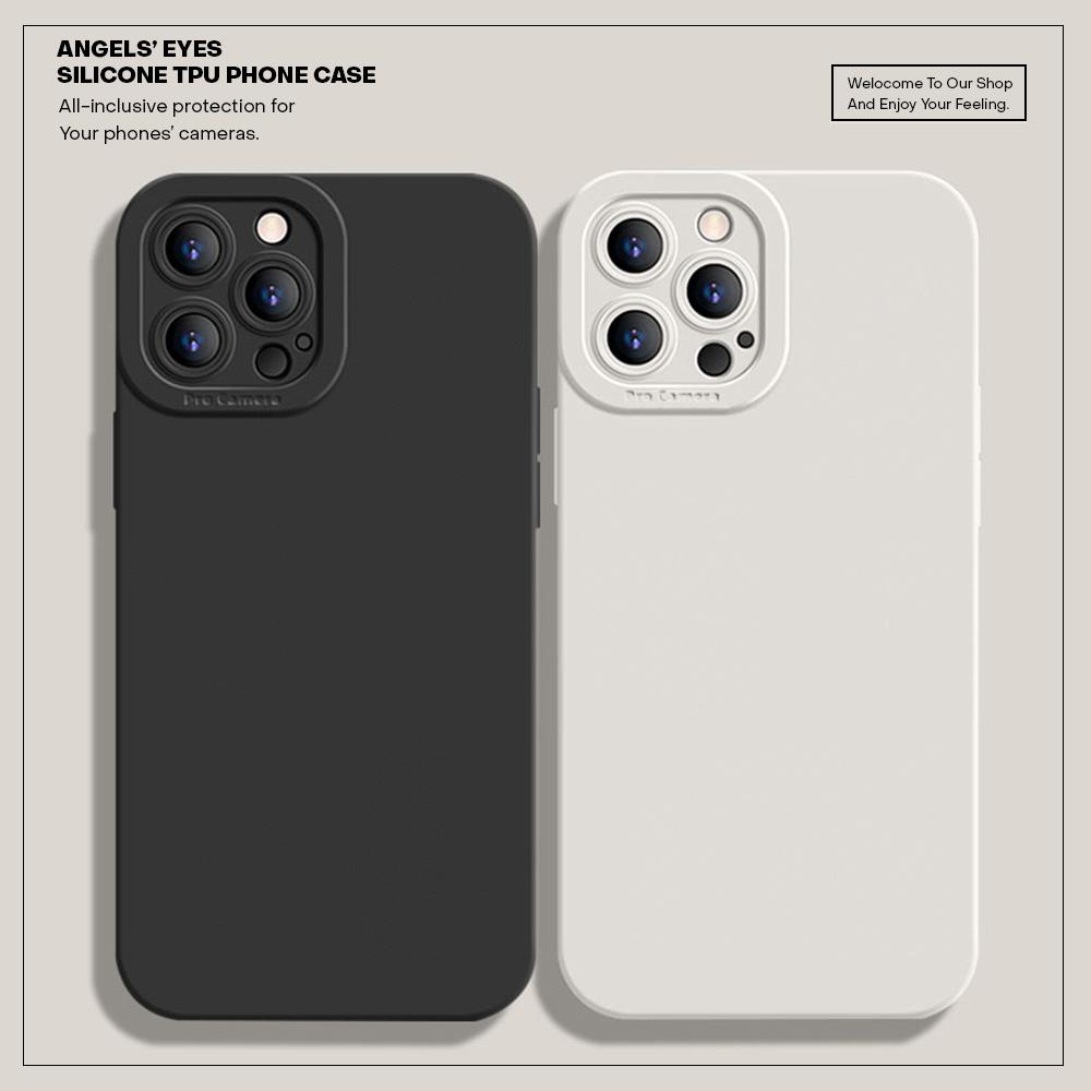 For iPhone 16 15 14 Pro Max Redmi Note 13 12 Pro Samsung S25 S24 Ultra A13 A14 A15 A16 Full Lens Protect Solid Color Design Phone Case