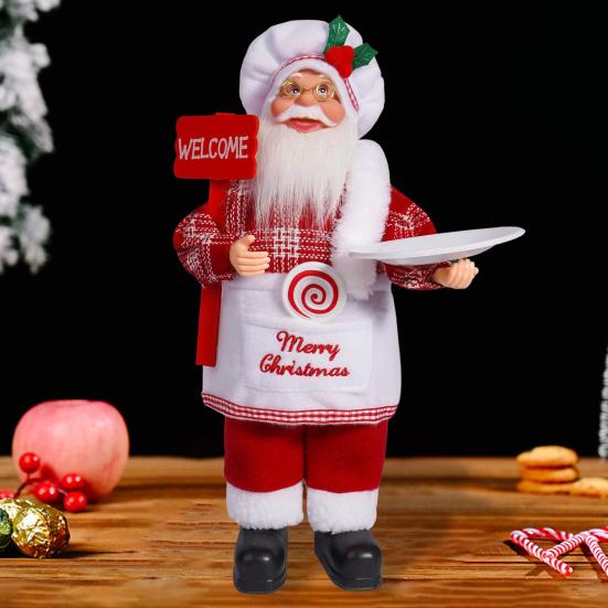Рождественская кукла Санта-Клауса, украшение, 12 дюймов, плюшевая стоящая Санта-Клаус, держащая подарки, фигурка, Рождество