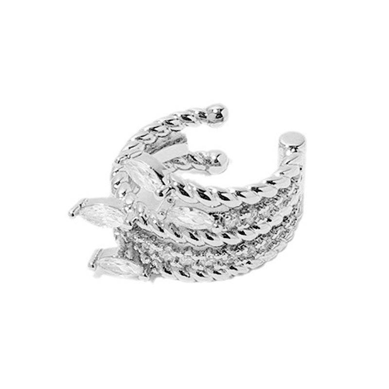 Wings Full Drill Ear Clips Without Ear Holes Cross-Border Cool And Handsome Elf Ear Hanging Personalized Multi-Layer Twist Ear Bone Clips