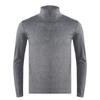 Men Casual High Neck Long Sleeve T-shirt Solid Color Slim Fit Pullover Undershirt Thermal Base Shirt