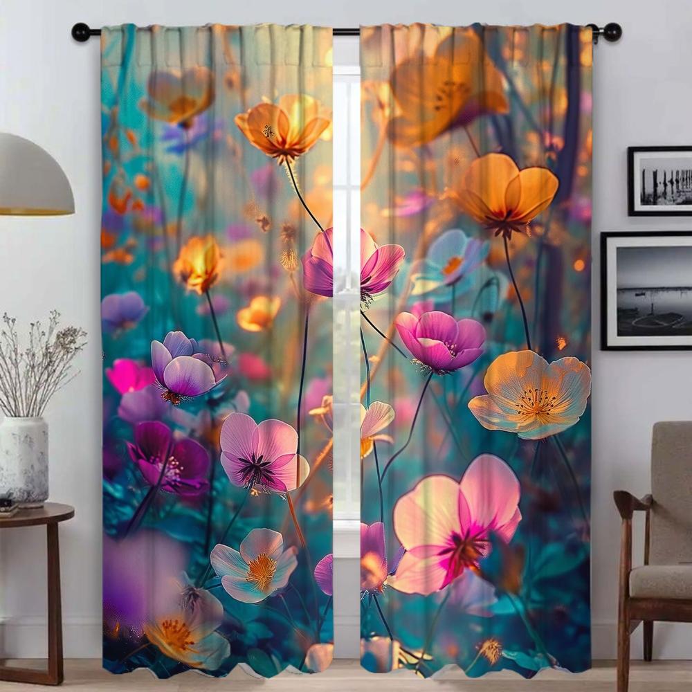 Разделитель Wildflower Элегантные шторы для комнаты 2 шт. Шторы для окна для комнаты 2 панели Тюль для спальни Гостиная Кухня Дом