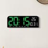 Brightness Adjustment LED Digital Wall Clock 12/24H Format Date Week Large Digital Clock Auto-Dimmer Temperature Display
