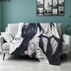 1PC Black Butler Patterned Flannel Blanket Suitable For All Seasons For Home Decor Warmth And Comfort Gifts Holiday Present