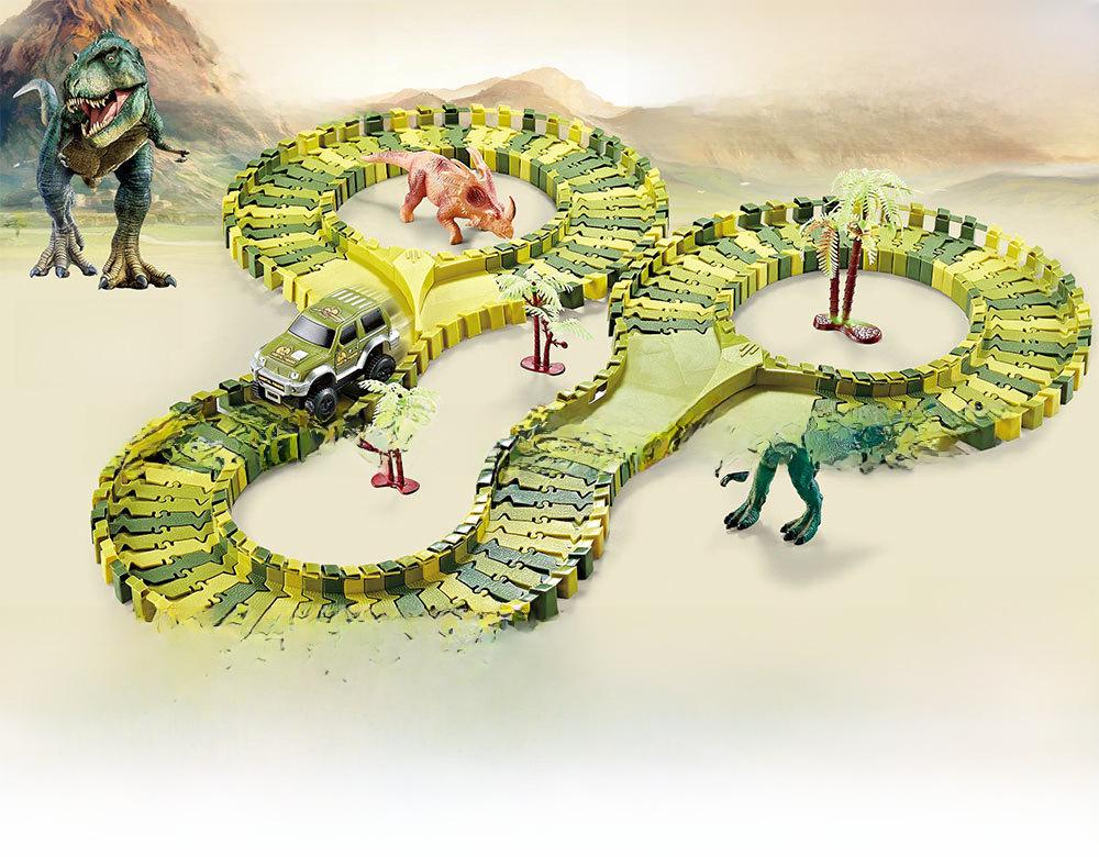 Электрическая игрушка-трековая трасса для динозавров с колесом обозрения для детей